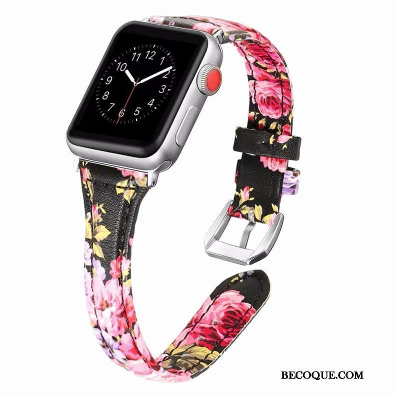 Futerał Apple Watch Series 3 Skóra Dobrze Purpurowy, Etui Apple Watch Series 3