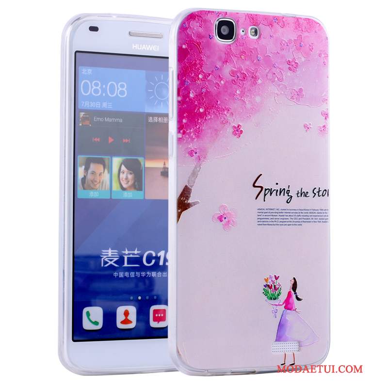 Futerał Huawei Ascend G7 Kreskówka Różowena Telefon, Etui Huawei Ascend G7 Torby Anti-fall