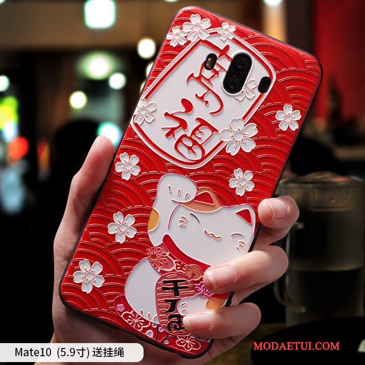 Futerał Huawei Mate 10 Kreatywne Czerwony Osobowość, Etui Huawei Mate 10 Miękki Anti-fall Tendencja