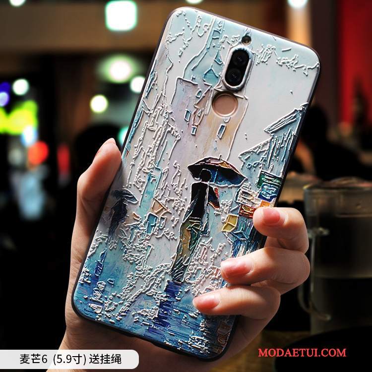 Futerał Huawei Mate 10 Lite Ochraniacz Na Telefon Niebieski, Etui Huawei Mate 10 Lite Torby Anti-fall Obraz Olejny