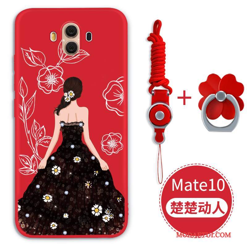 Futerał Huawei Mate 10 Miękki Czerwony Tendencja, Etui Huawei Mate 10 Relief Na Telefon Nowy