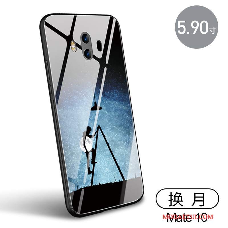 Futerał Huawei Mate 10 Miękki Szkłona Telefon, Etui Huawei Mate 10 Ochraniacz Anti-fall Czarny