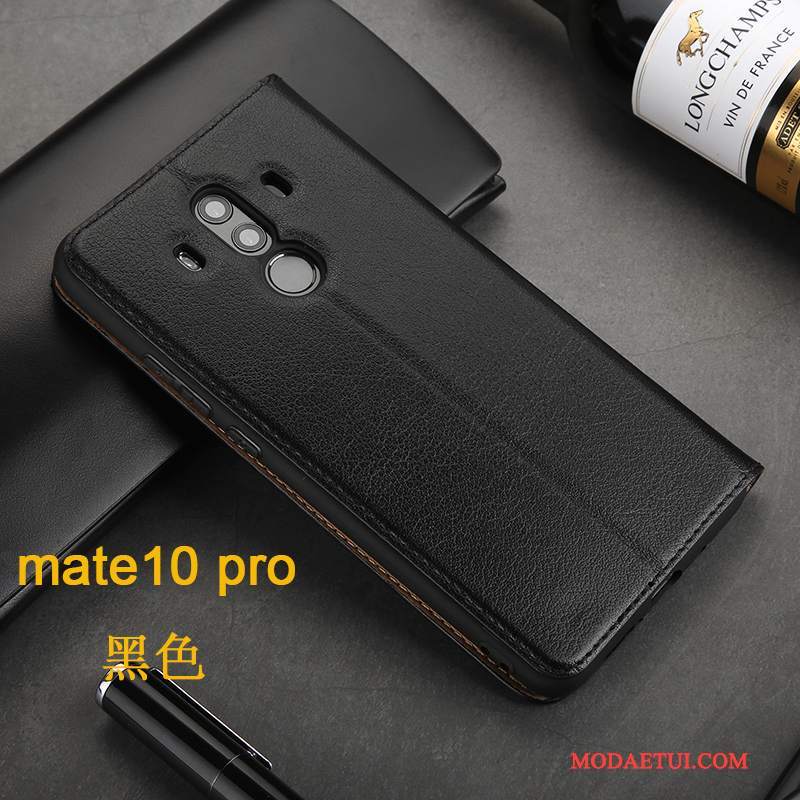 Futerał Huawei Mate 10 Pro Pokrowce Czarny Biznes, Etui Huawei Mate 10 Pro Skóra Na Telefon Anti-fall