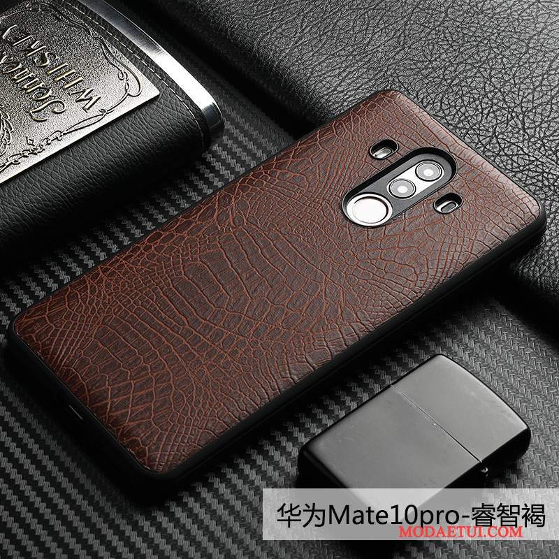 Futerał Huawei Mate 10 Pro Skóra Jakość Biznes, Etui Huawei Mate 10 Pro Torby Na Telefon Czarny