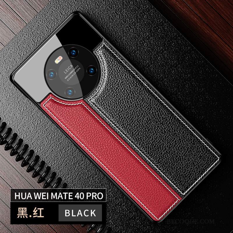 Futerał Huawei Mate 40 Pro Kreatywne Czarny Lustro, Etui Huawei Mate 40 Pro Skóra Nowy Wysoki Koniec