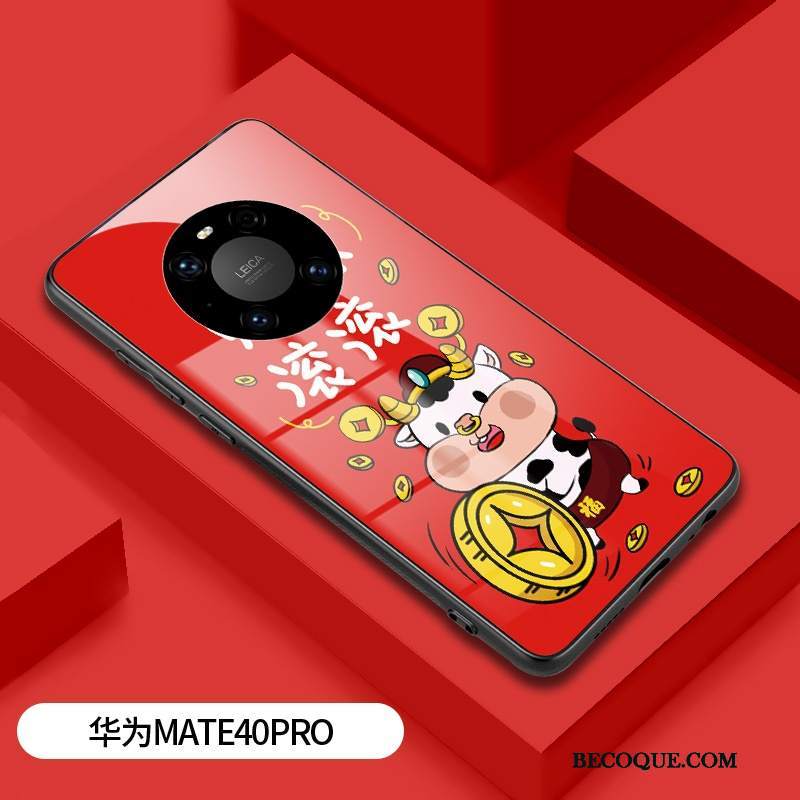 Futerał Huawei Mate 40 Pro Kreskówka Czerwony Lustro, Etui Huawei Mate 40 Pro Ochraniacz Nowyna Telefon