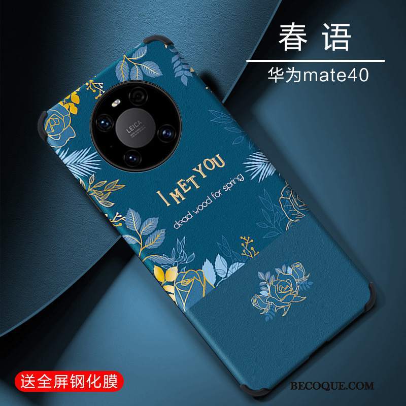 Futerał Huawei Mate 40 Torby Na Telefon Piękny, Etui Huawei Mate 40 Relief Proste Niebieski