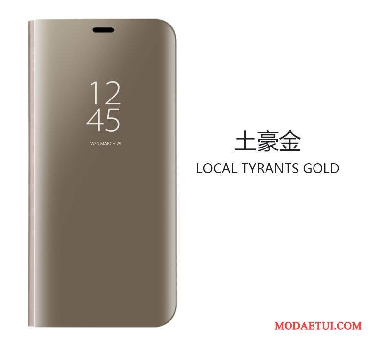 Futerał Huawei Mate 9 Skóra Lustro Spoczynek, Etui Huawei Mate 9 Pokrowce Różowe Złotona Telefon