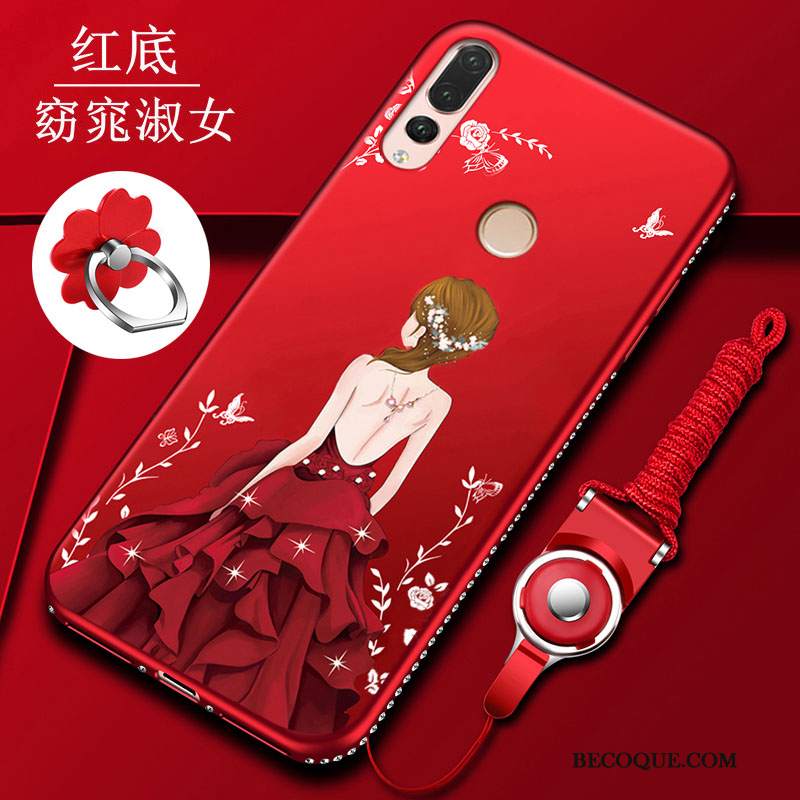 Futerał Huawei P Smart+ 2019 Miękki Na Telefon Anti-fall, Etui Huawei P Smart+ 2019 Torby Czerwony