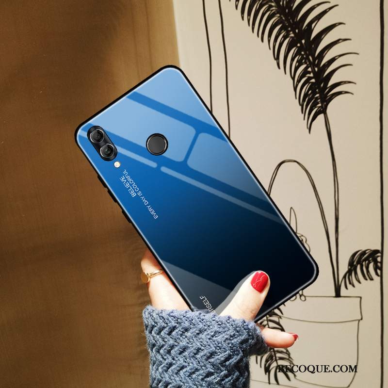 Futerał Huawei P Smart 2019 Ochraniacz Na Telefon Kolor Gradientu, Etui Huawei P Smart 2019 Niebieski Szkło Hartowane