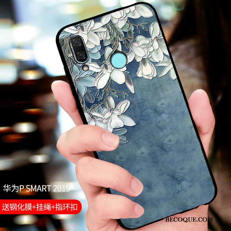 Futerał Huawei P Smart 2019 Torby Niebieski Nubuku, Etui Huawei P Smart 2019 Ochraniacz Dostosowanena Telefon
