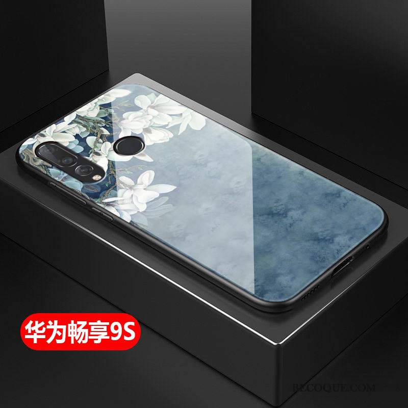 Futerał Huawei P Smart+ 2019 Vintage Chiński Styl Proste, Etui Huawei P Smart+ 2019 Miękki Niebieski Szkło