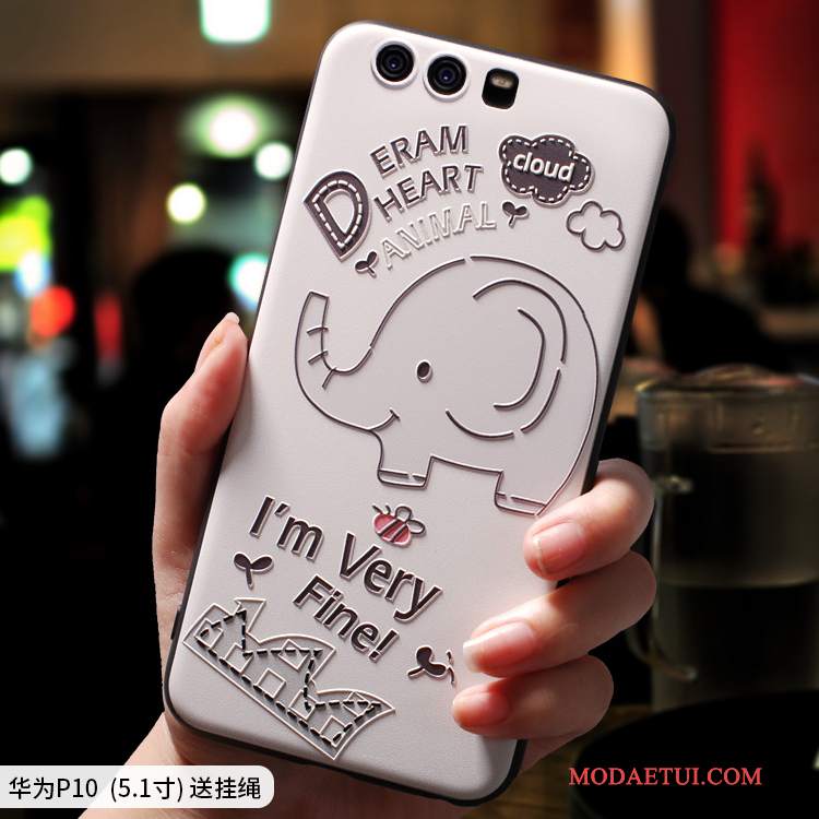 Futerał Huawei P10 Kreatywne Pięknyna Telefon, Etui Huawei P10 Ochraniacz Biały Anti-fall
