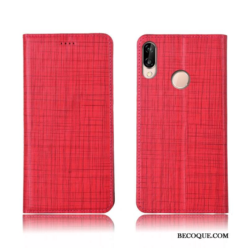 Futerał Huawei P20 Lite Miękki Anti-fallna Telefon, Etui Huawei P20 Lite Skóra Czerwony Nowy