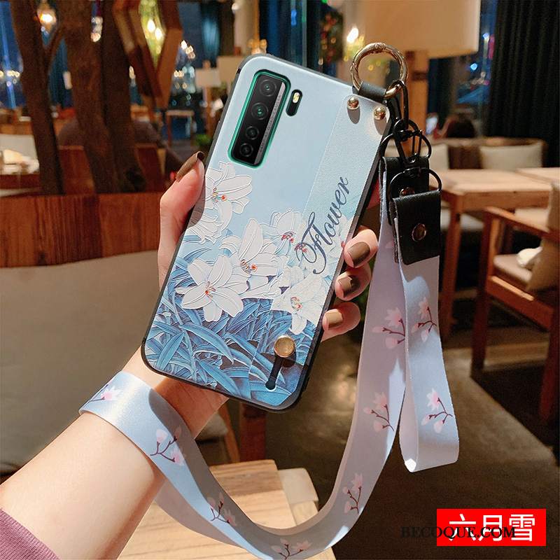 Futerał Huawei P40 Lite 5g Relief Niebieski Anti-fall, Etui Huawei P40 Lite 5g Ochraniacz Chiński Stylna Telefon