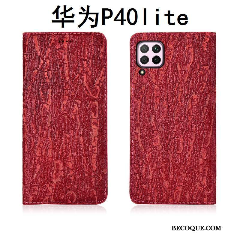 Futerał Huawei P40 Lite Skóra Nowy Anti-fall, Etui Huawei P40 Lite Torby Szary Drzewa