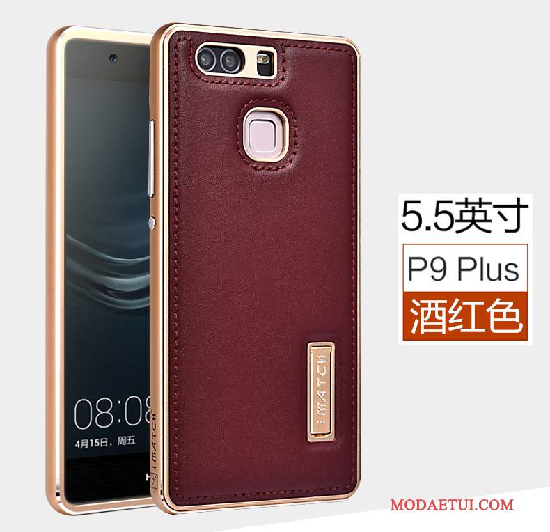 Futerał Huawei P9 Plus Skóra Biznes Anti-fall, Etui Huawei P9 Plus Metal Siatkowena Telefon