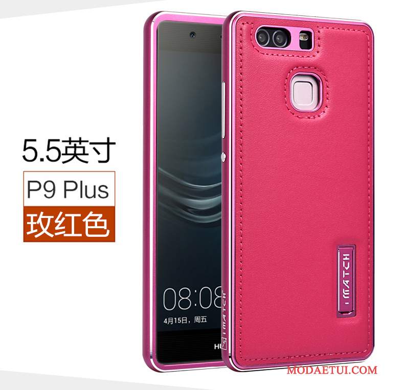 Futerał Huawei P9 Plus Skóra Biznes Anti-fall, Etui Huawei P9 Plus Metal Siatkowena Telefon