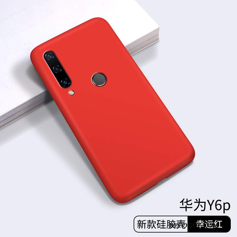 Futerał Huawei Y6p Silikonowe Anti-fall Czerwony Netto, Etui Huawei Y6p Ochraniacz Zakochanina Telefon