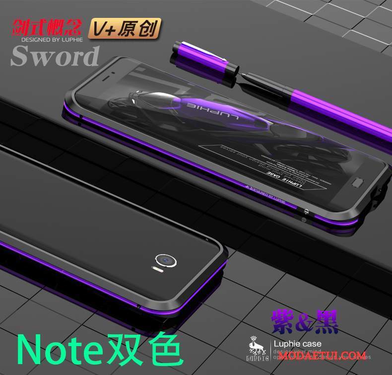 Futerał Mi Note 2 Metal Granica Mały, Etui Mi Note 2 Ochraniacz Na Telefon Niebieski