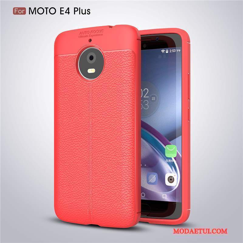Futerał Moto E4 Plus Silikonowe Na Telefon Czerwony, Etui Moto E4 Plus Ochraniacz Anti-fall