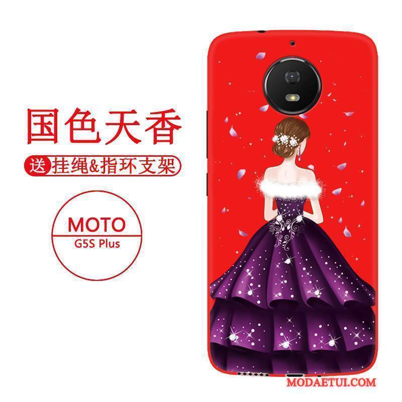 Futerał Moto G5 Plus Miękki Anti-fallna Telefon, Etui Moto G5 Plus Torby Czarny Czerwony