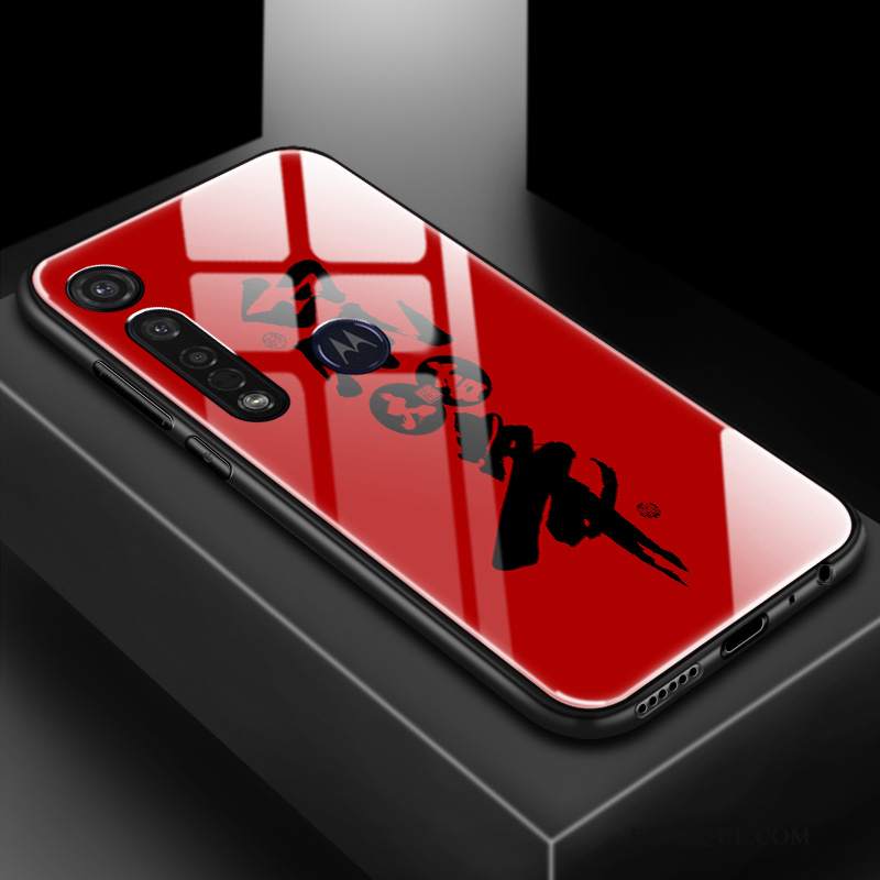 Futerał Moto G8 Plus Torby Czerwony Netto Wzór, Etui Moto G8 Plus Ochraniacz Na Telefon Osobowość
