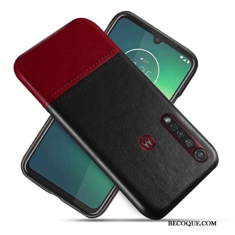 Futerał Motorola One Macro Skóra Biznesna Telefon, Etui Motorola One Macro Kreatywne Czarny Bicolored