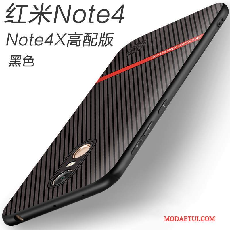 Futerał Redmi Note 4x Relief Czarny Antypoślizgowe, Etui Redmi Note 4x Ochraniacz Nubuku Czerwony