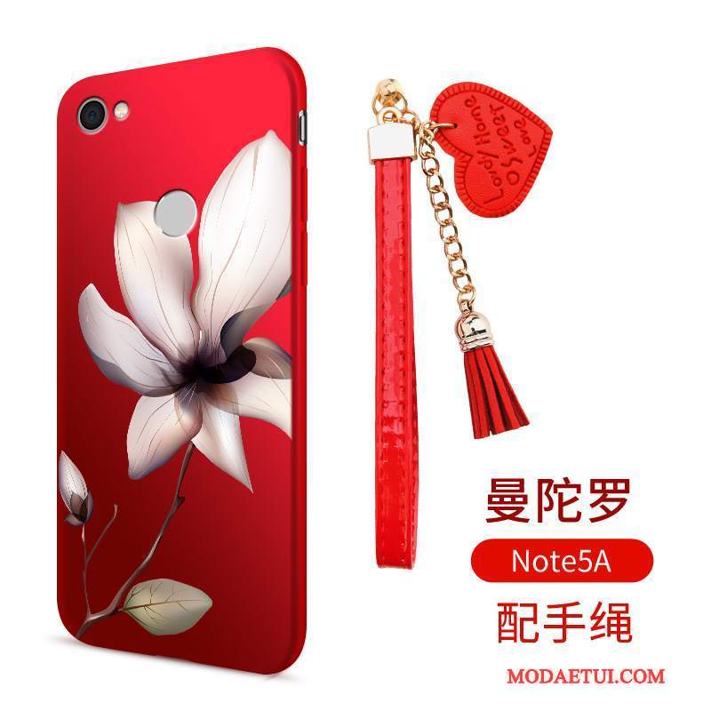 Futerał Redmi Note 5a Silikonowe Czerwony Wiszące Ozdoby, Etui Redmi Note 5a Miękki Mały Tendencja