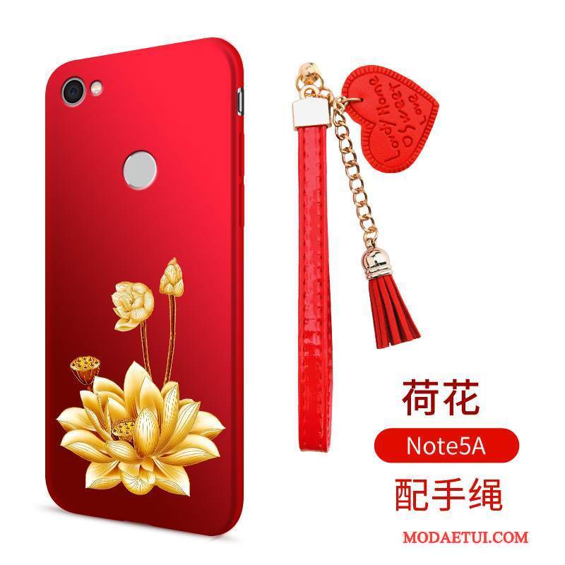 Futerał Redmi Note 5a Silikonowe Czerwony Wiszące Ozdoby, Etui Redmi Note 5a Miękki Mały Tendencja