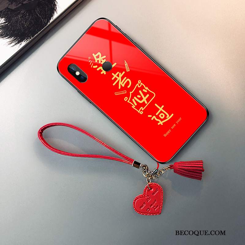 Futerał Redmi Note 6 Pro Kreatywne Na Telefon Czerwony, Etui Redmi Note 6 Pro Szkło Trudno
