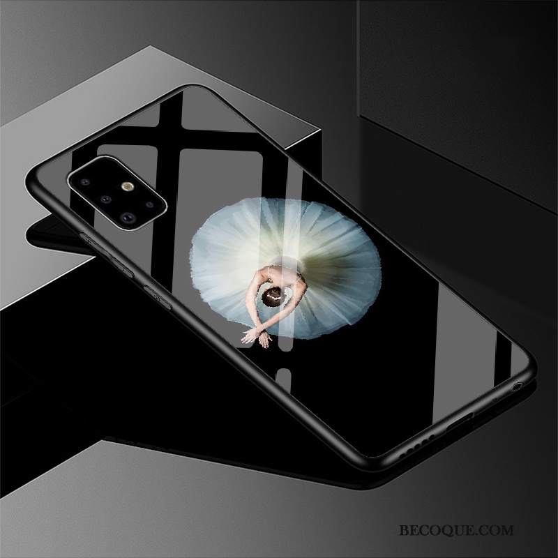 Futerał Samsung Galaxy A51 Kreskówka Szkło Gwiaździsty, Etui Samsung Galaxy A51 Ochraniacz Anti-fall Chiński Styl