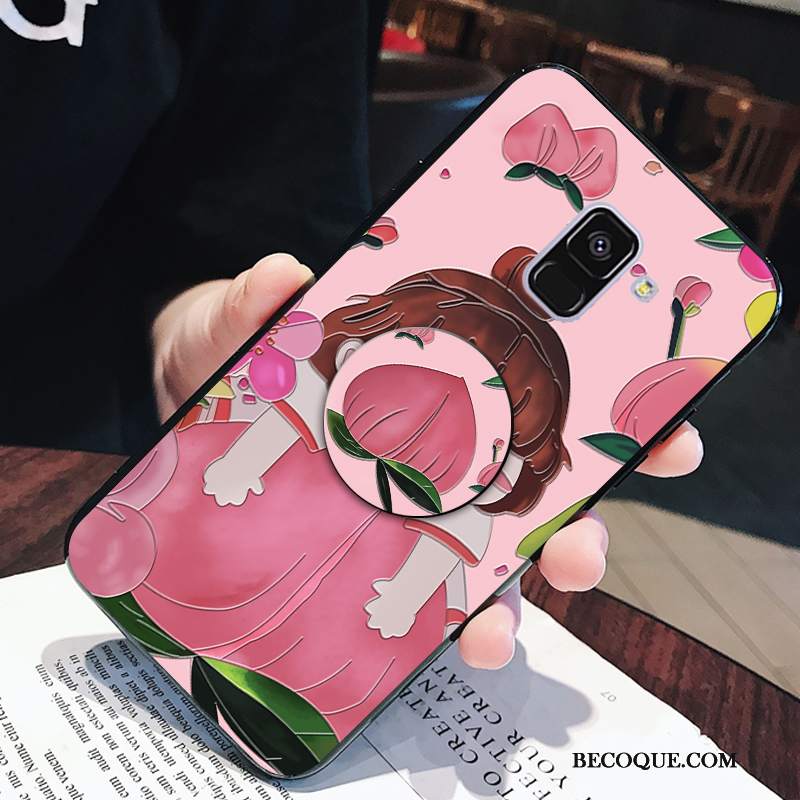 Futerał Samsung Galaxy A6 Torby Różowe Osobowość, Etui Samsung Galaxy A6 Wspornik Pięknyna Telefon