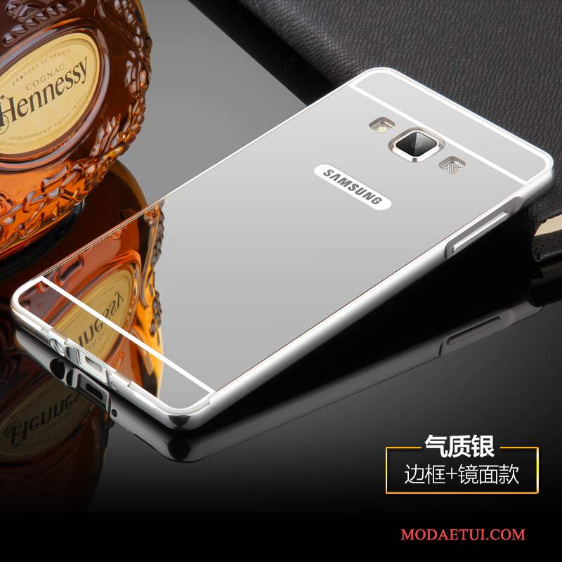 Futerał Samsung Galaxy A7 2015 Metal Tylna Pokrywa Cienka, Etui Samsung Galaxy A7 2015 Ochraniacz Granica Złoto