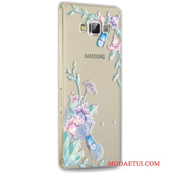Futerał Samsung Galaxy A7 2015 Ochraniacz Przezroczystyna Telefon, Etui Samsung Galaxy A7 2015 Miękki Anti-fall Czerwony