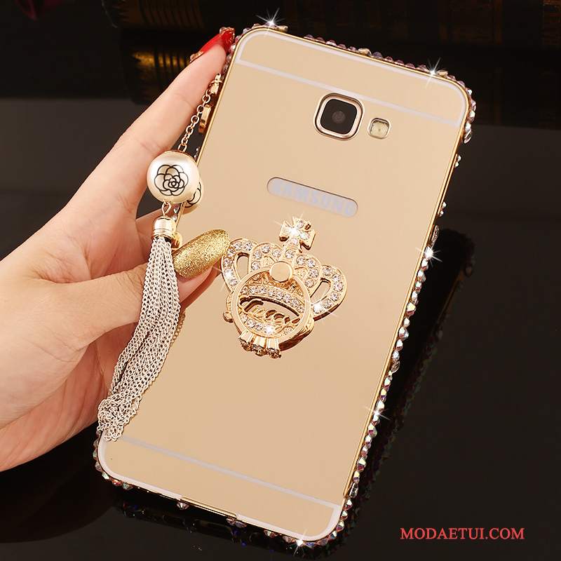 Futerał Samsung Galaxy A7 2016 Kryształkami Granica Tylna Pokrywa, Etui Samsung Galaxy A7 2016 Ochraniacz Na Telefon Różowe
