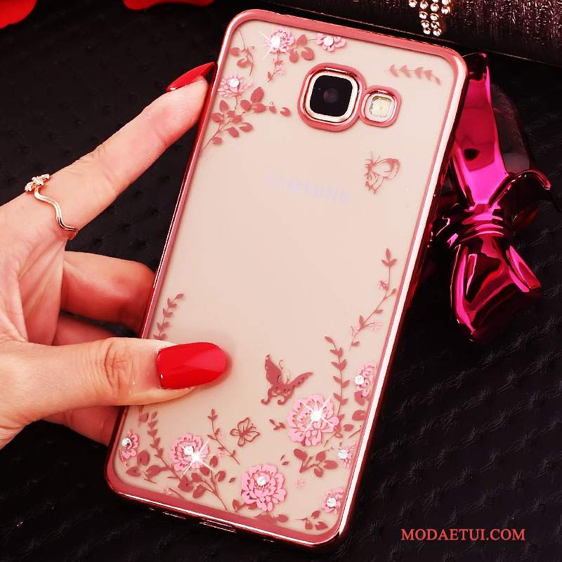 Futerał Samsung Galaxy A7 2016 Wspornik Wiszące Ozdoby Różowe, Etui Samsung Galaxy A7 2016 Silikonowe Na Telefon