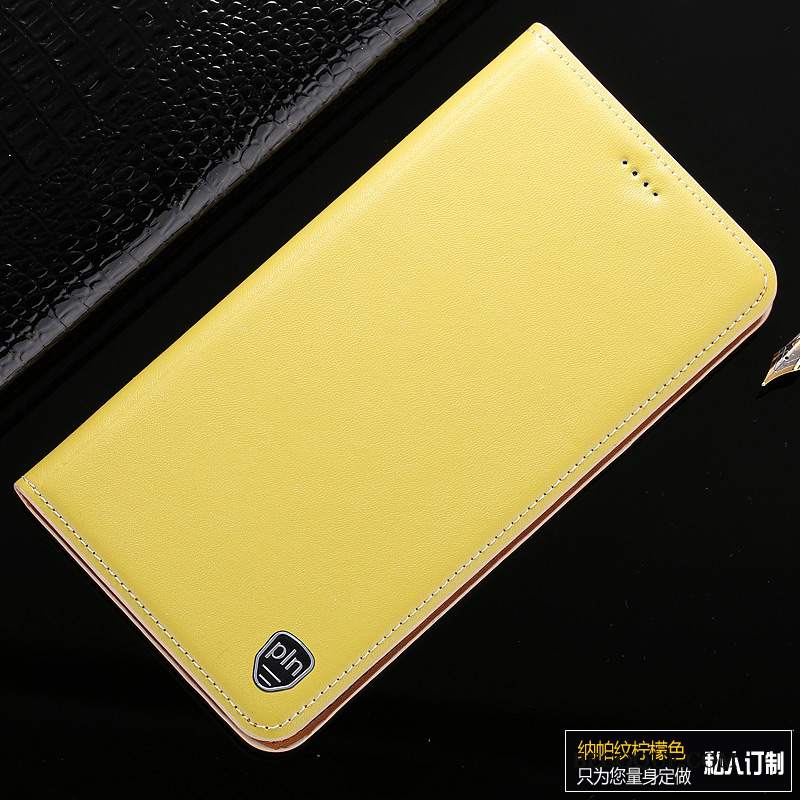 Futerał Samsung Galaxy A80 Skóra Żółty Wzór, Etui Samsung Galaxy A80 Pokrowce Bydło Biznes