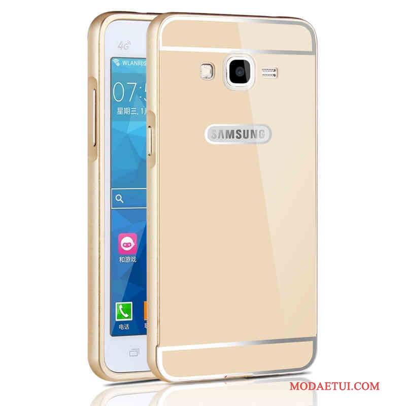 Futerał Samsung Galaxy J3 2015 Metal Na Telefon Trudno, Etui Samsung Galaxy J3 2015 Ochraniacz Anti-fall Srebro