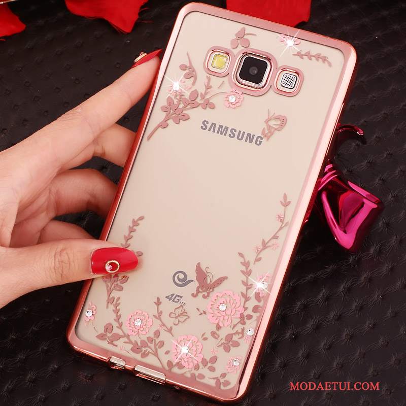 Futerał Samsung Galaxy J3 2016 Rhinestone Cienkie Różowe, Etui Samsung Galaxy J3 2016 Ochraniacz Ring Poszycie