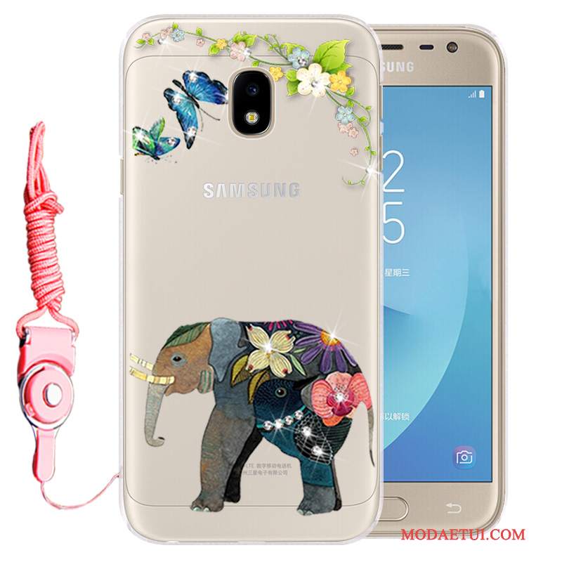 Futerał Samsung Galaxy J3 2017 Silikonowe Anti-fall Złoto, Etui Samsung Galaxy J3 2017 Ochraniacz Na Telefon