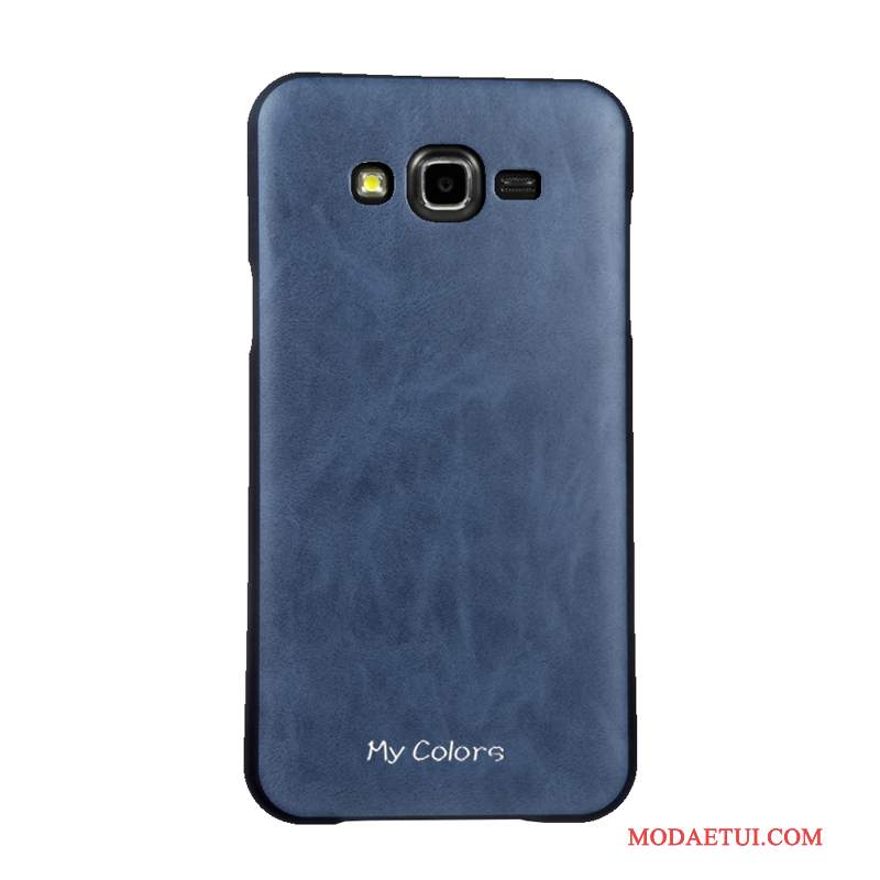 Futerał Samsung Galaxy J7 2015 Miękki Biznes Niebieski, Etui Samsung Galaxy J7 2015 Skóra Na Telefon