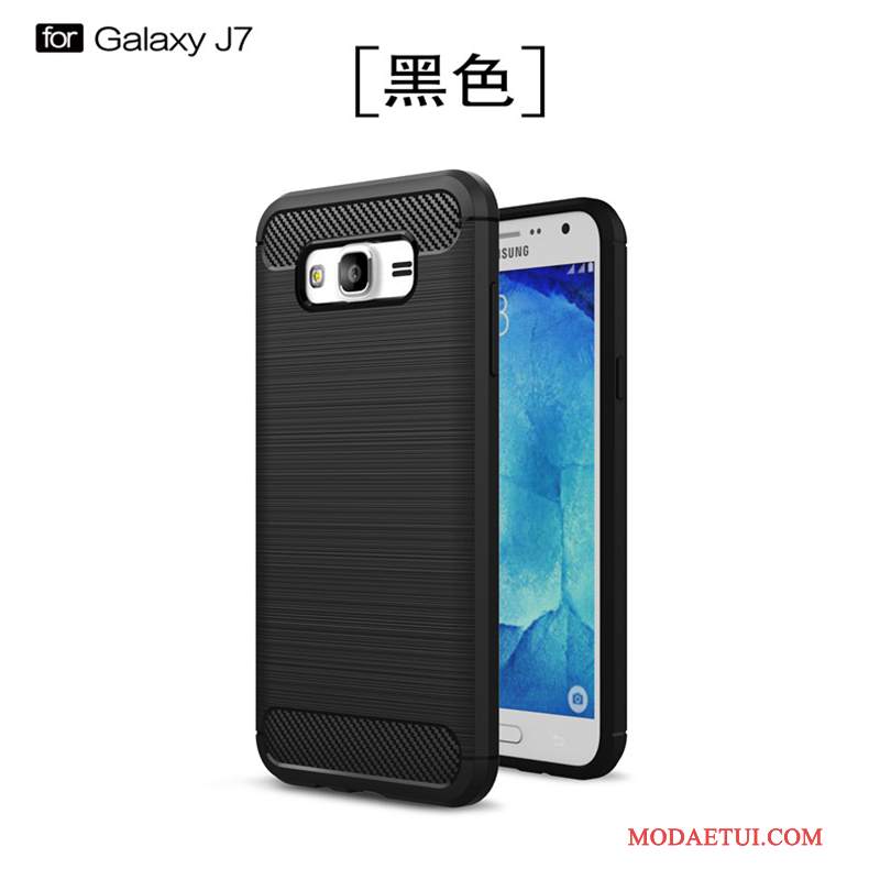 Futerał Samsung Galaxy J7 2015 Miękki Czarnyna Telefon, Etui Samsung Galaxy J7 2015 Torby Anti-fall Nowy
