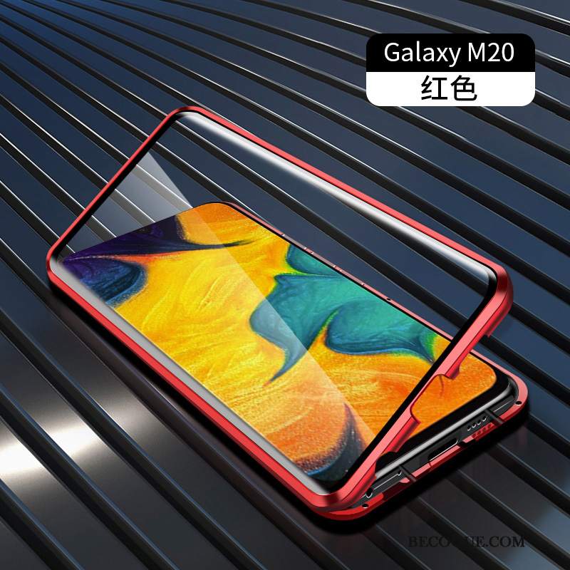 Futerał Samsung Galaxy M20 Metal Granicana Telefon, Etui Samsung Galaxy M20 Ochraniacz Szkło Magnetyzm