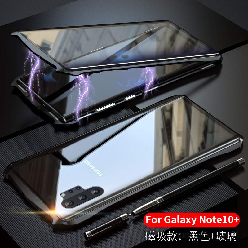 Futerał Samsung Galaxy Note 10+ Metal Czerwony Granica, Etui Samsung Galaxy Note 10+ Ochraniacz Anti-fallna Telefon