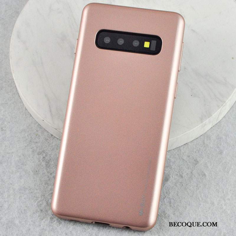 Futerał Samsung Galaxy S10+ Silikonowe Anti-fall Różowe, Etui Samsung Galaxy S10+ Ochraniacz Przezroczystyna Telefon