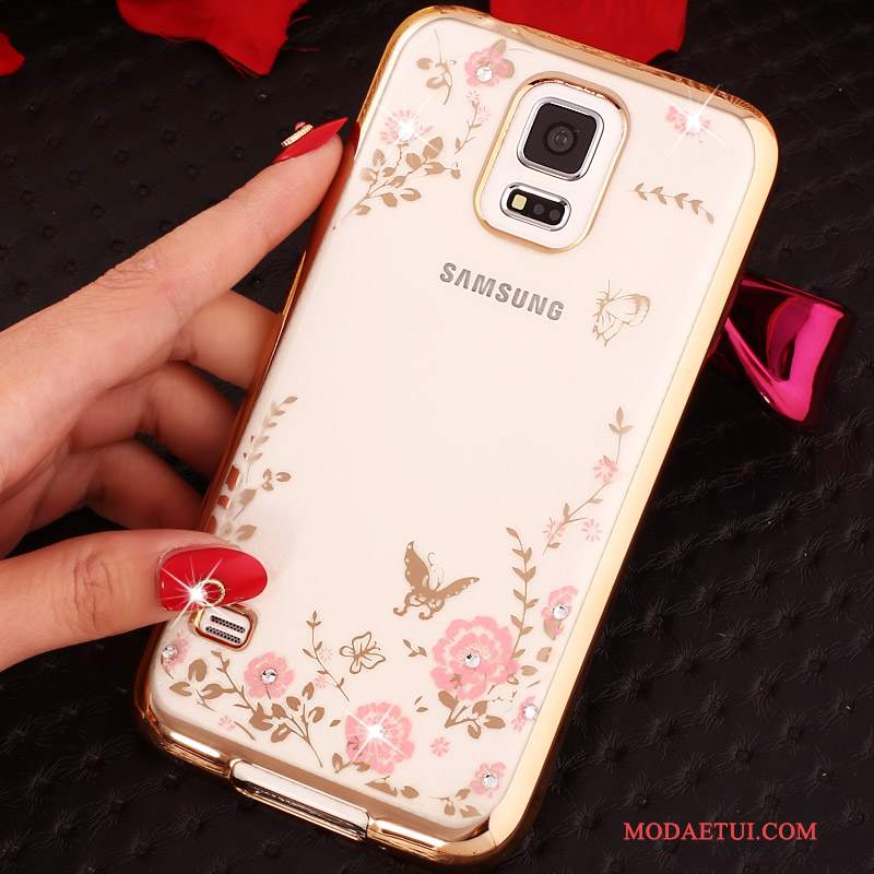 Futerał Samsung Galaxy S5 Miękki Tendencjana Telefon, Etui Samsung Galaxy S5 Kreskówka Złoto