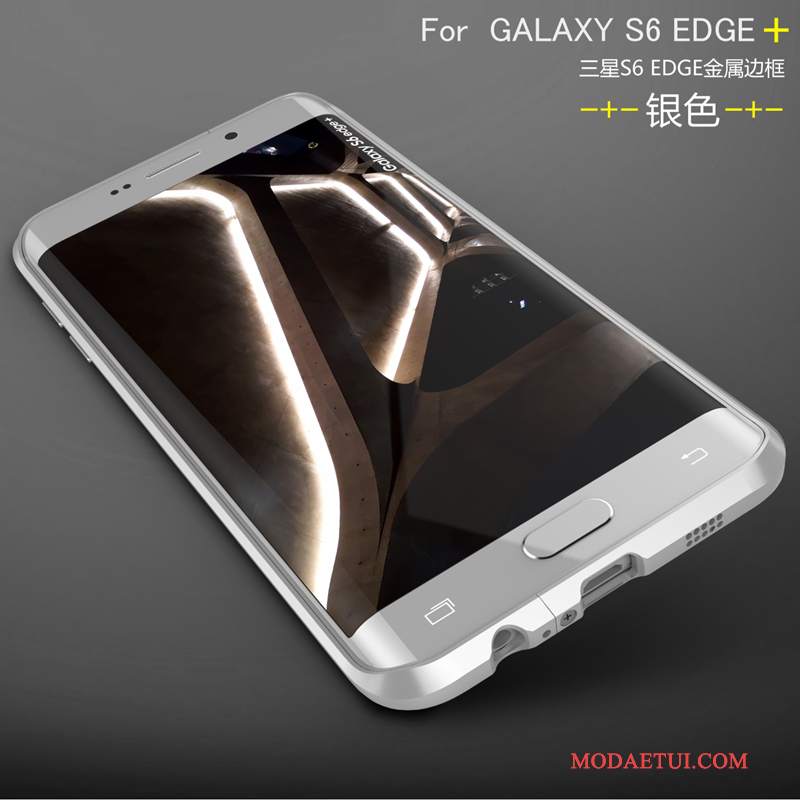 Futerał Samsung Galaxy S6 Edge + Metal Granicana Telefon, Etui Samsung Galaxy S6 Edge + Ochraniacz Srebro Tylna Pokrywa