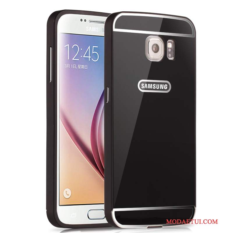 Futerał Samsung Galaxy S6 Edge Metal Trudno Srebro, Etui Samsung Galaxy S6 Edge Ochraniacz Granica Anti-fall